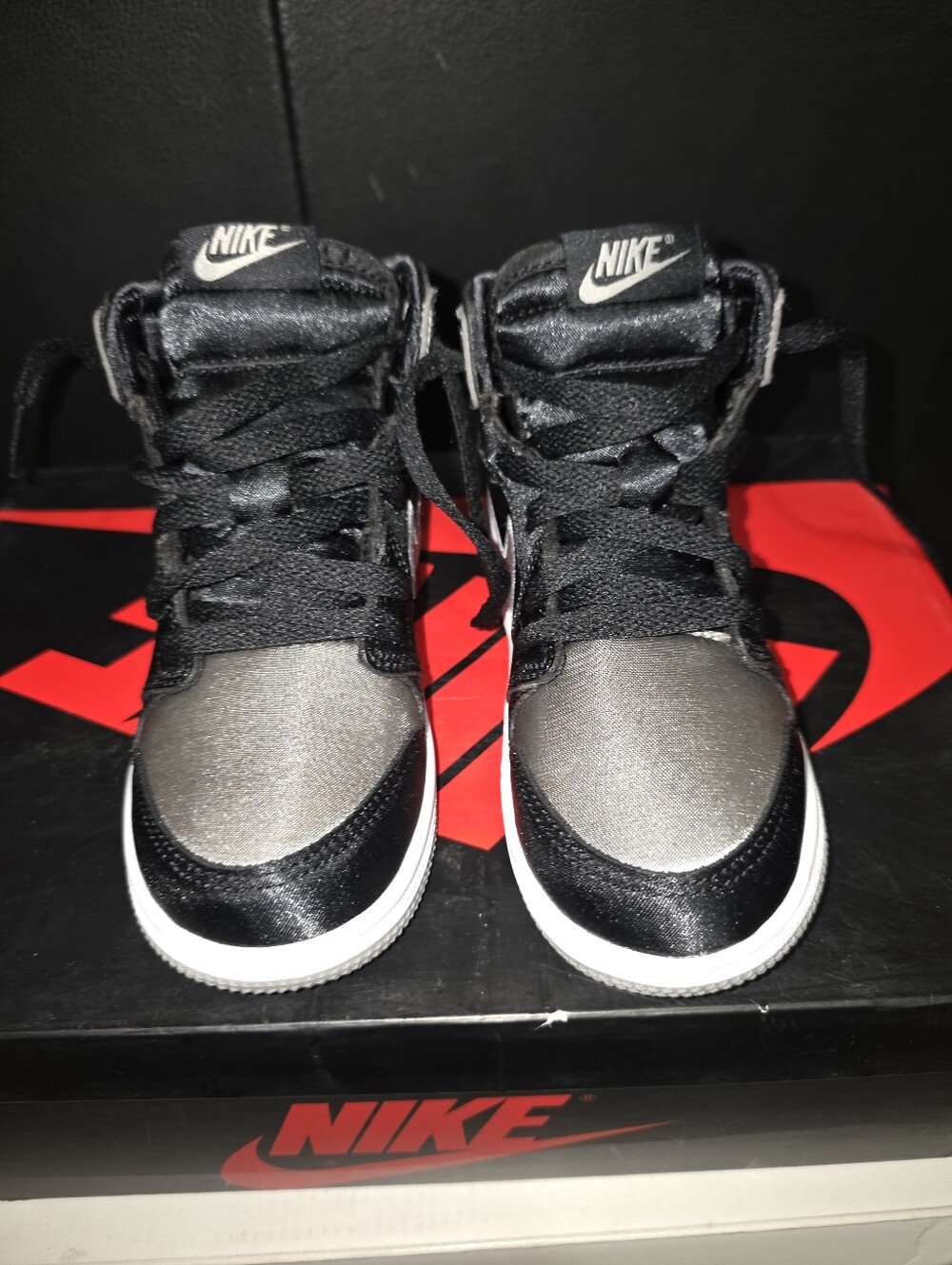 Nike Youth High-Top Sneakers - Black and Silver